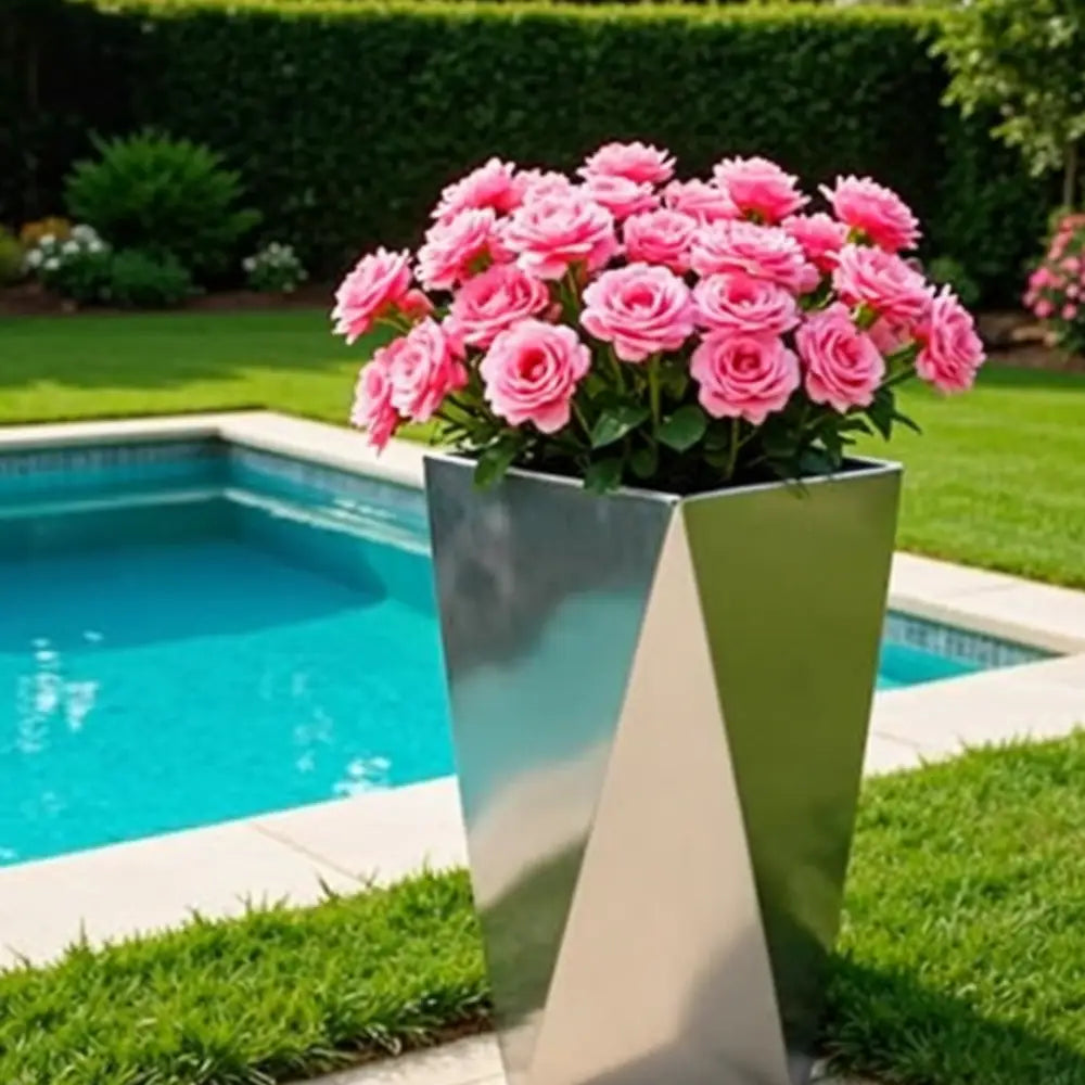 Grand pot de fleur métal