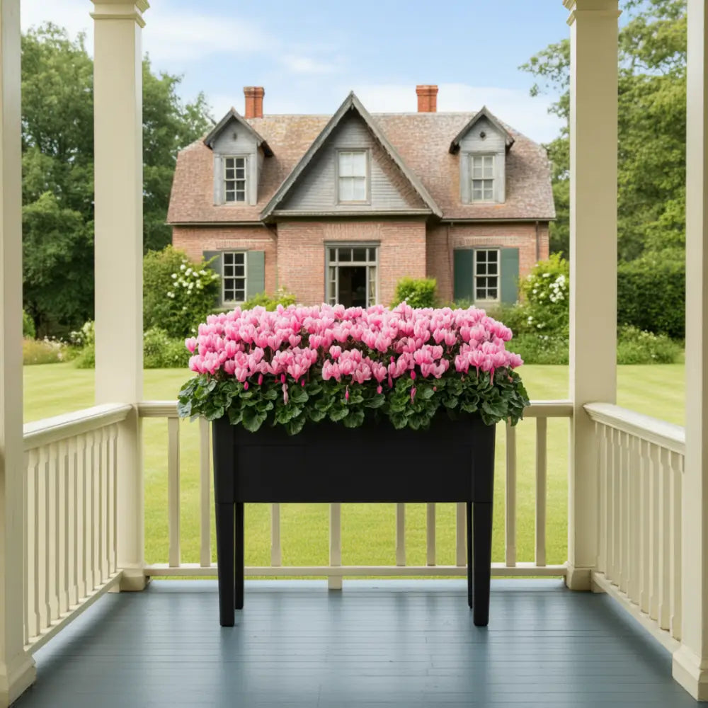 Grand pot de fleur rectangulaire - Noir