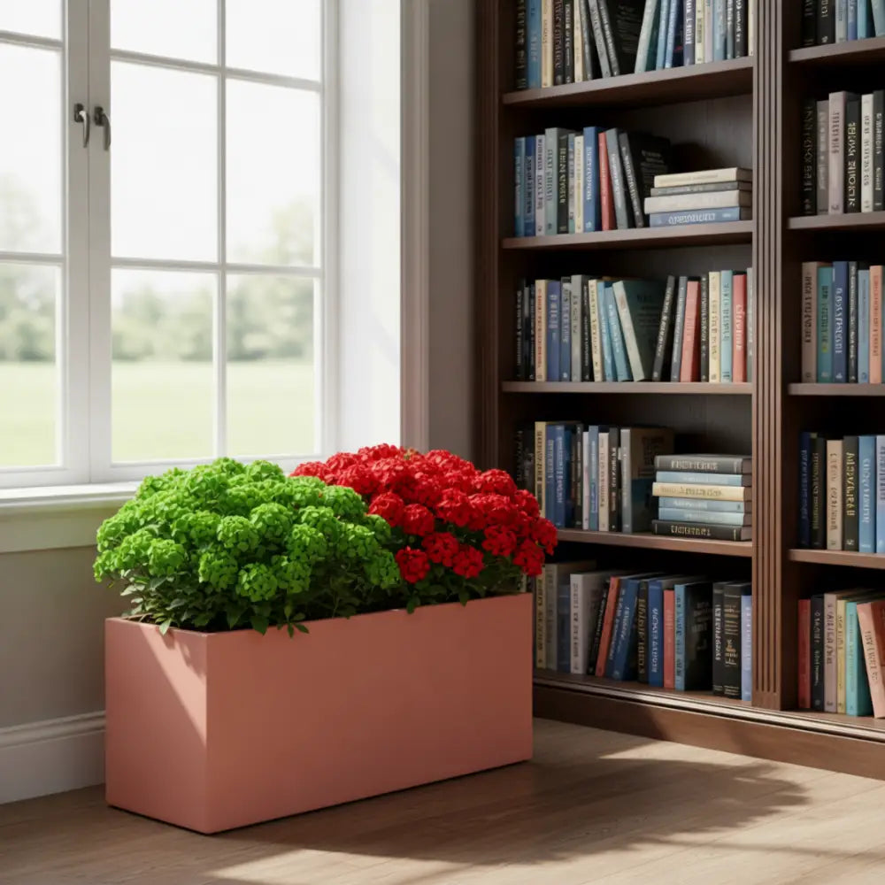 Grand pot de fleur rose