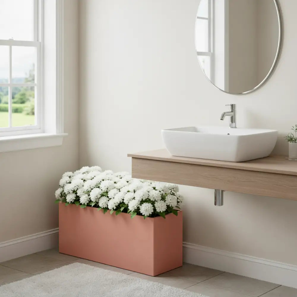 Grand pot de fleur rose