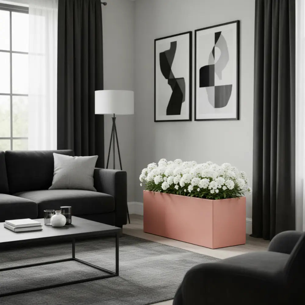 Grand pot de fleur rose