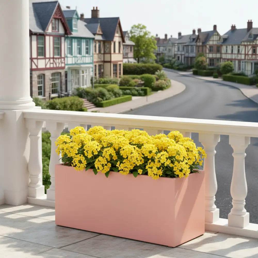 Grand pot de fleur rose