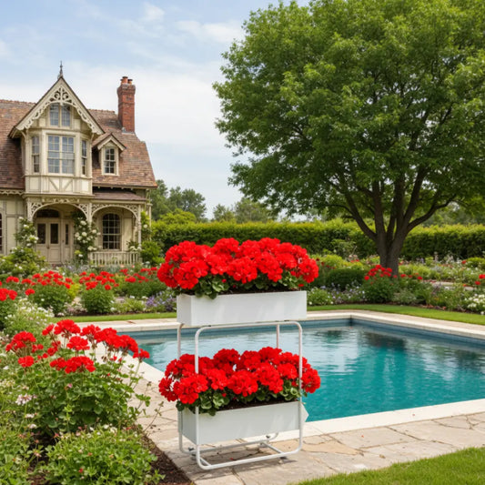 Grand pot de fleur sur pied - Blanc