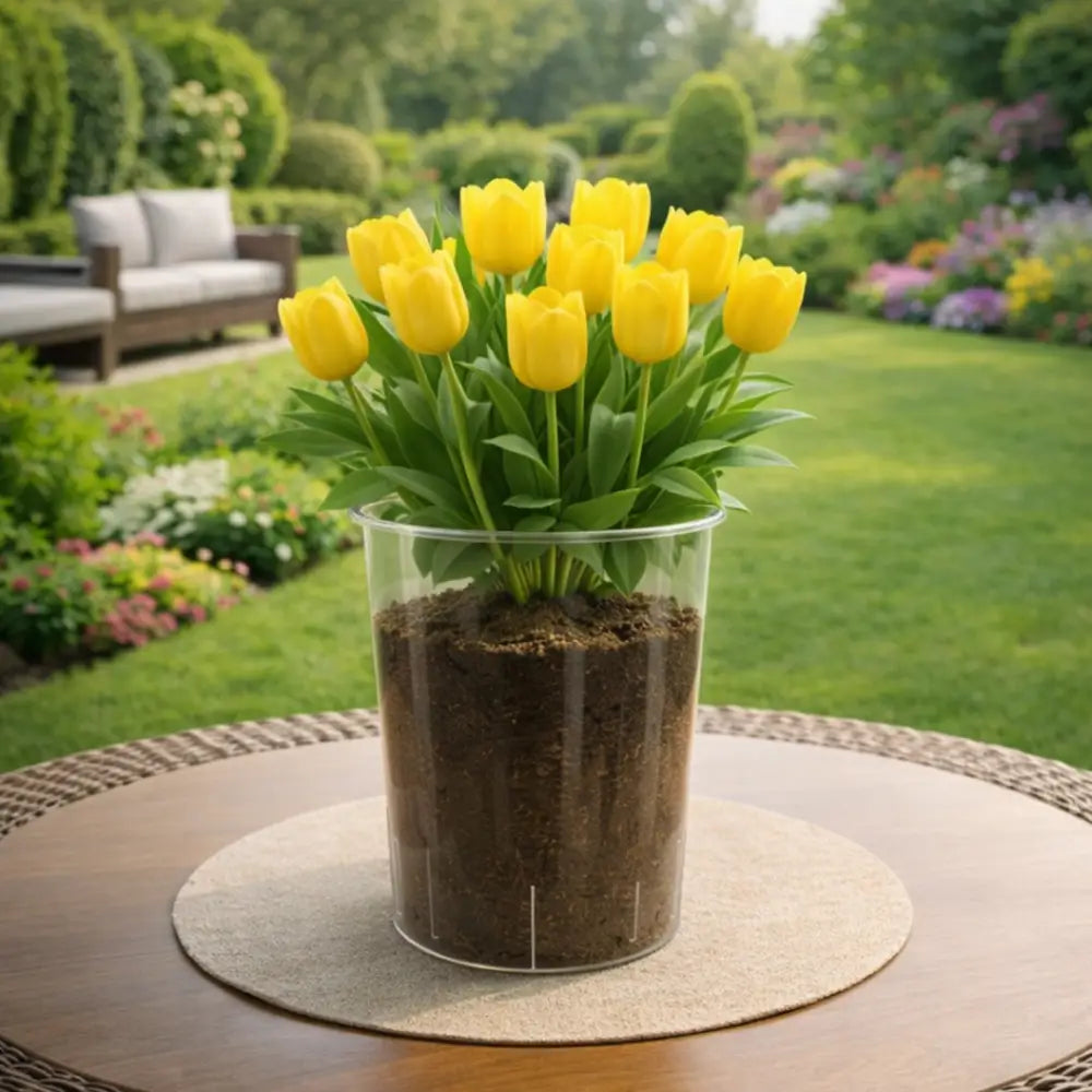 Grand pot de fleur transparent