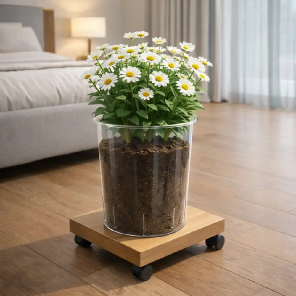 Grand pot de fleur transparent