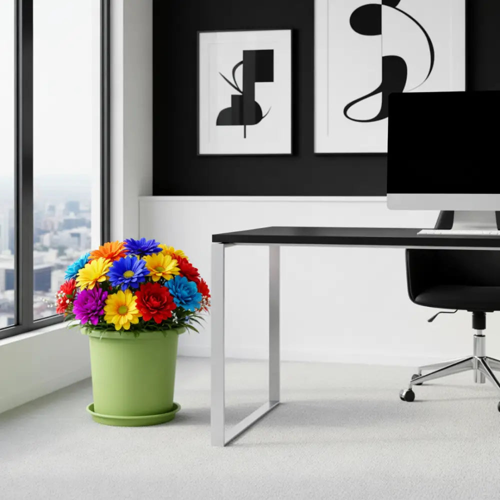 Grand pot de fleur vert anis