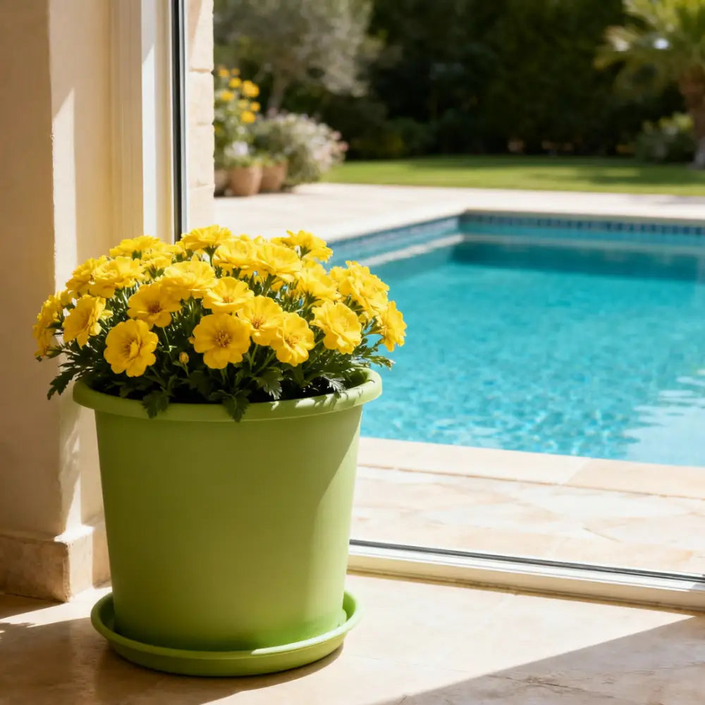 Grand pot de fleur vert anis