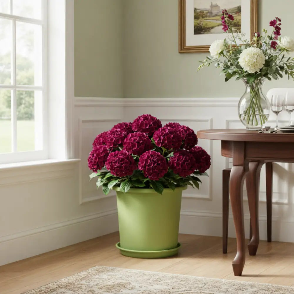 Grand pot de fleur vert anis