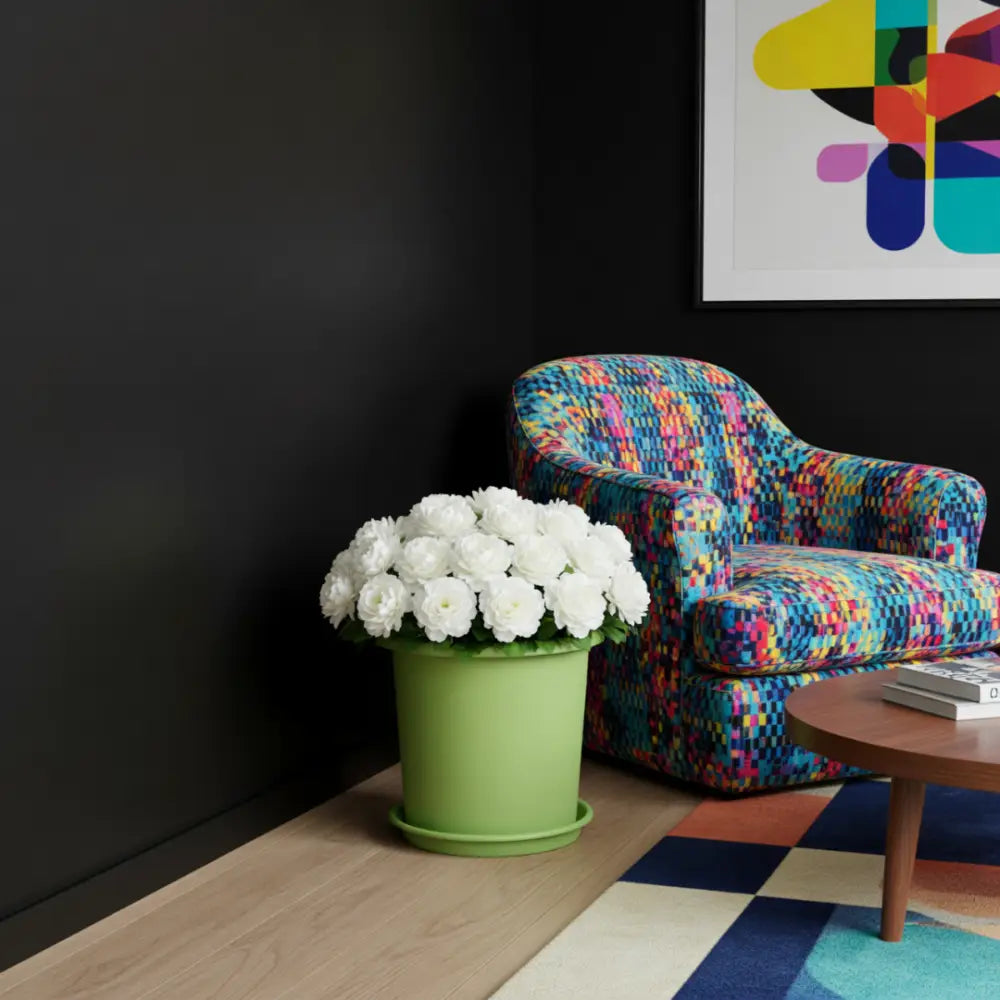 Grand pot de fleur vert anis