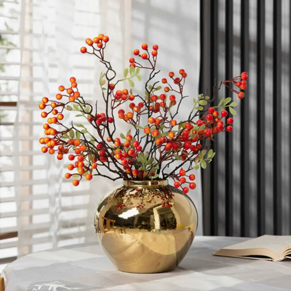 Grand vase deco doré - 18 cm