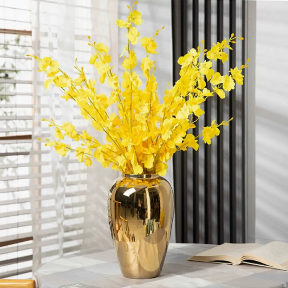 Grand vase deco doré - 28 cm