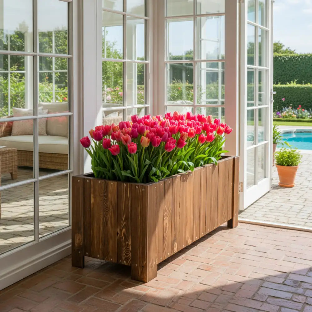 Grande jardinière en bois