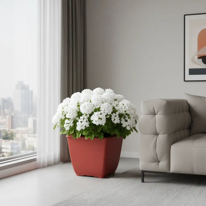 Gros pot de fleur carré - Violet cramoisi