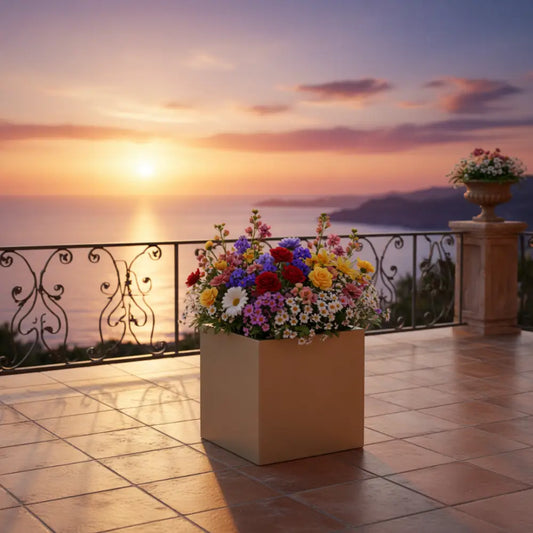 Gros pot de fleur exterieur carré