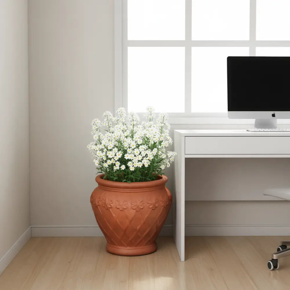 Gros pot de fleur exterieur en terre cuite