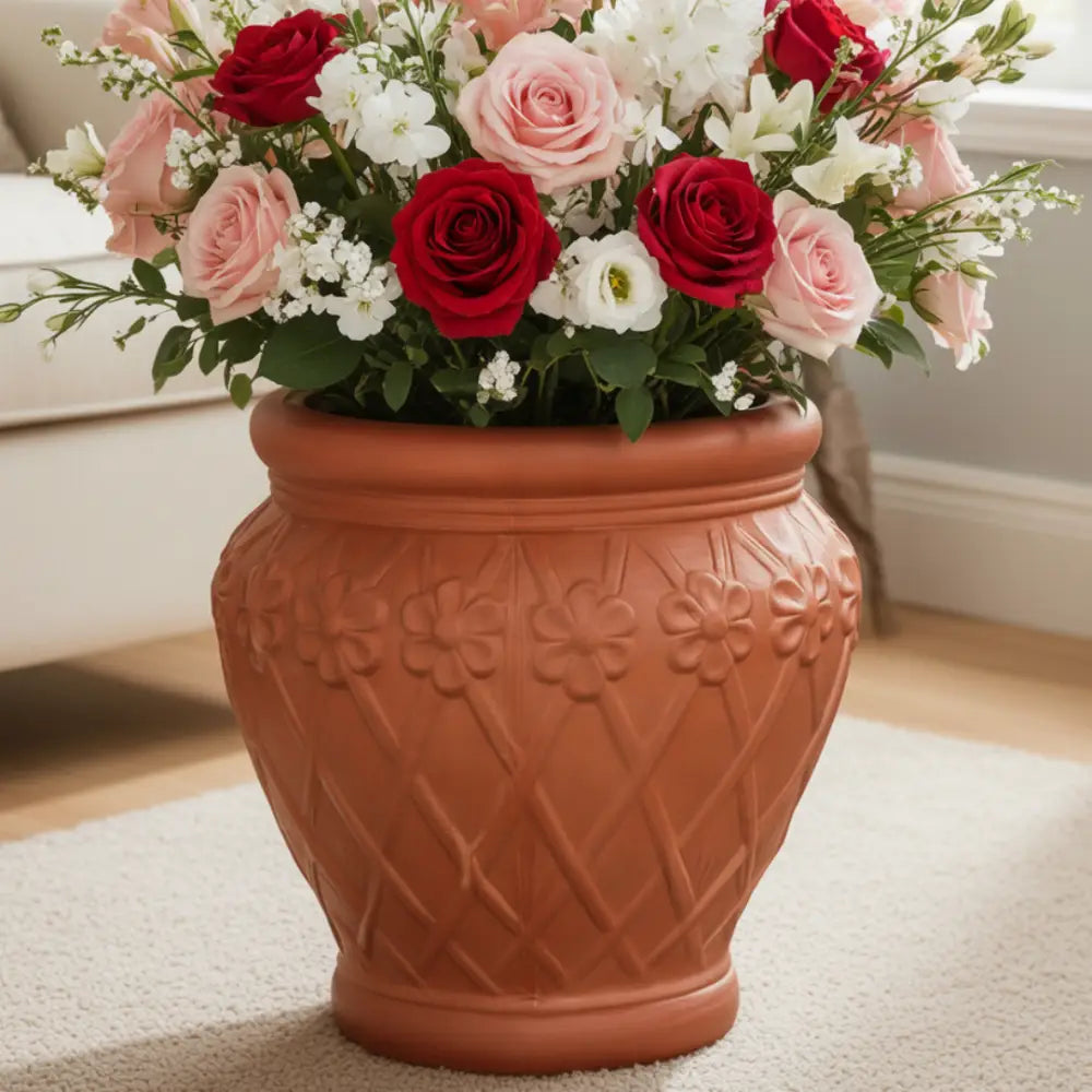 Gros pot de fleur exterieur en terre cuite