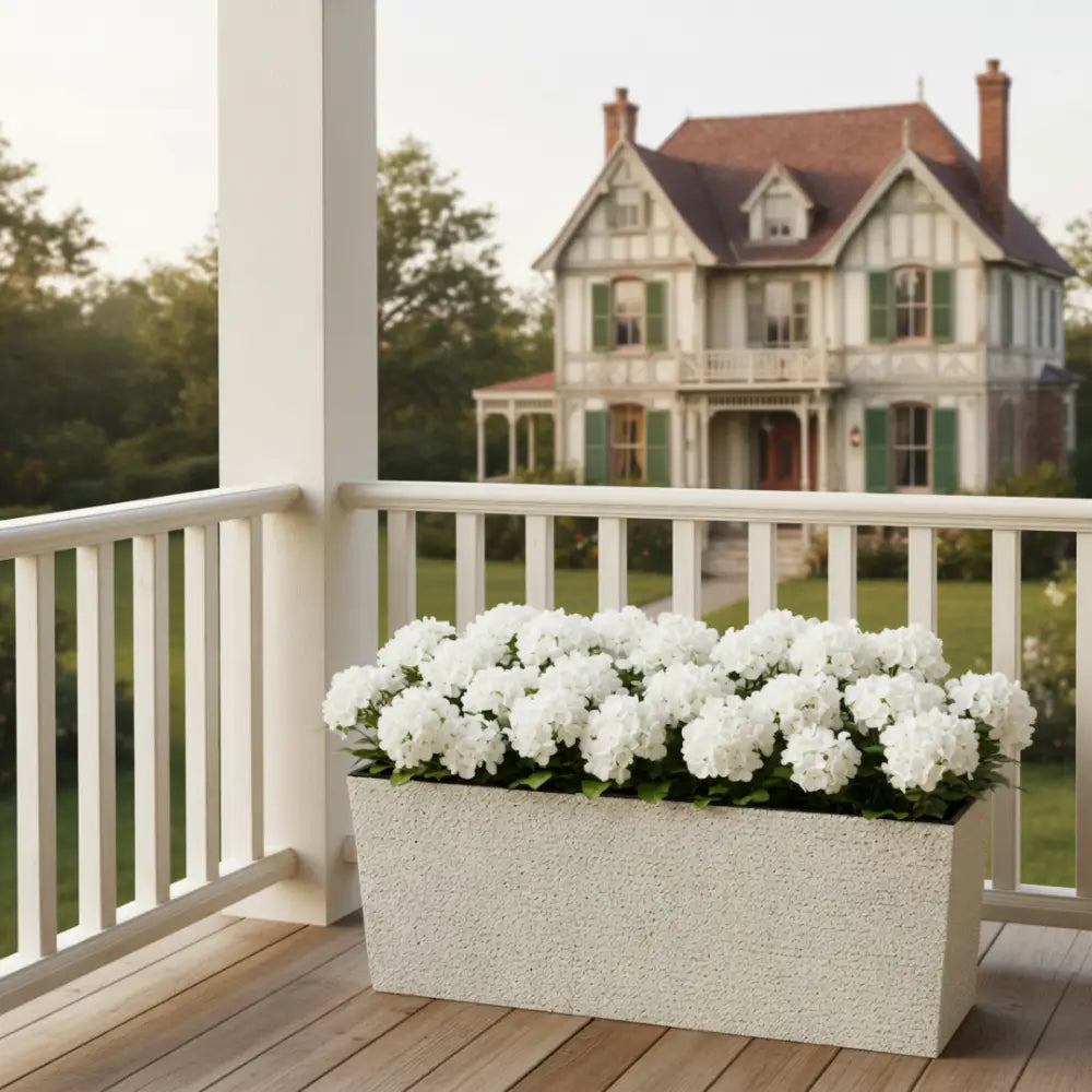 Gros pot de fleur exterieur rectangulaire
