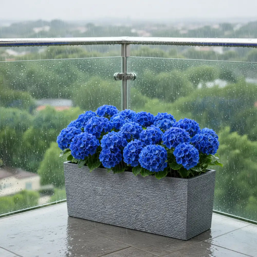 Gros pot de fleur exterieur rectangulaire - Gris ciment