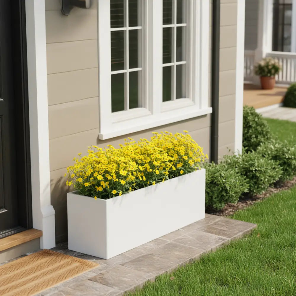 Gros pot de fleur rectangulaire