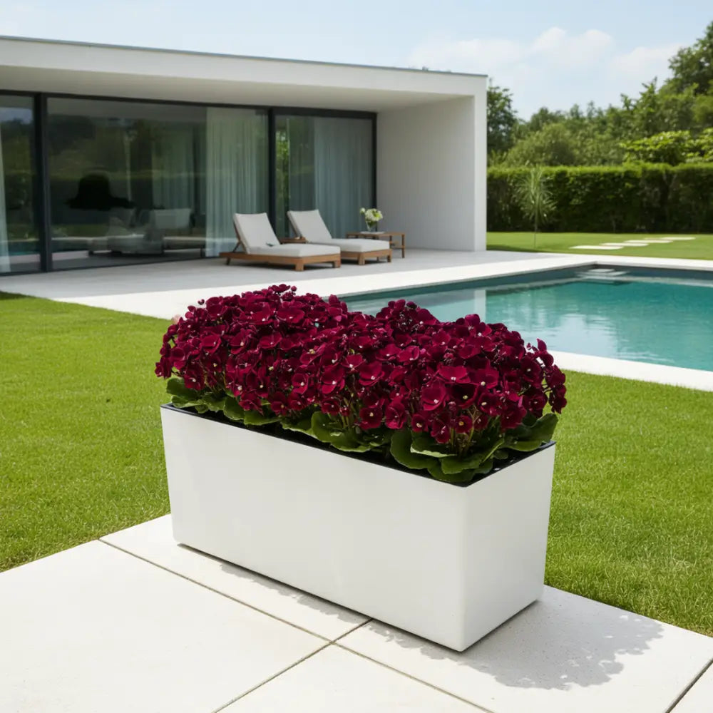 Gros pot de fleur rectangulaire