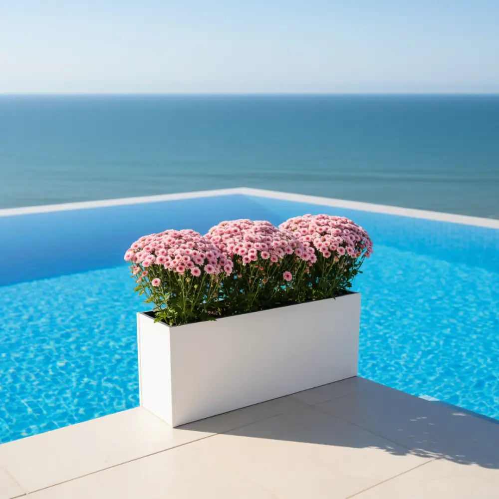 Gros pot de fleur rectangulaire