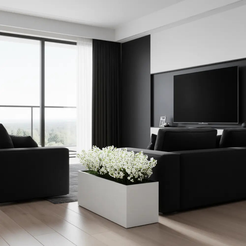 Gros pot de fleur rectangulaire