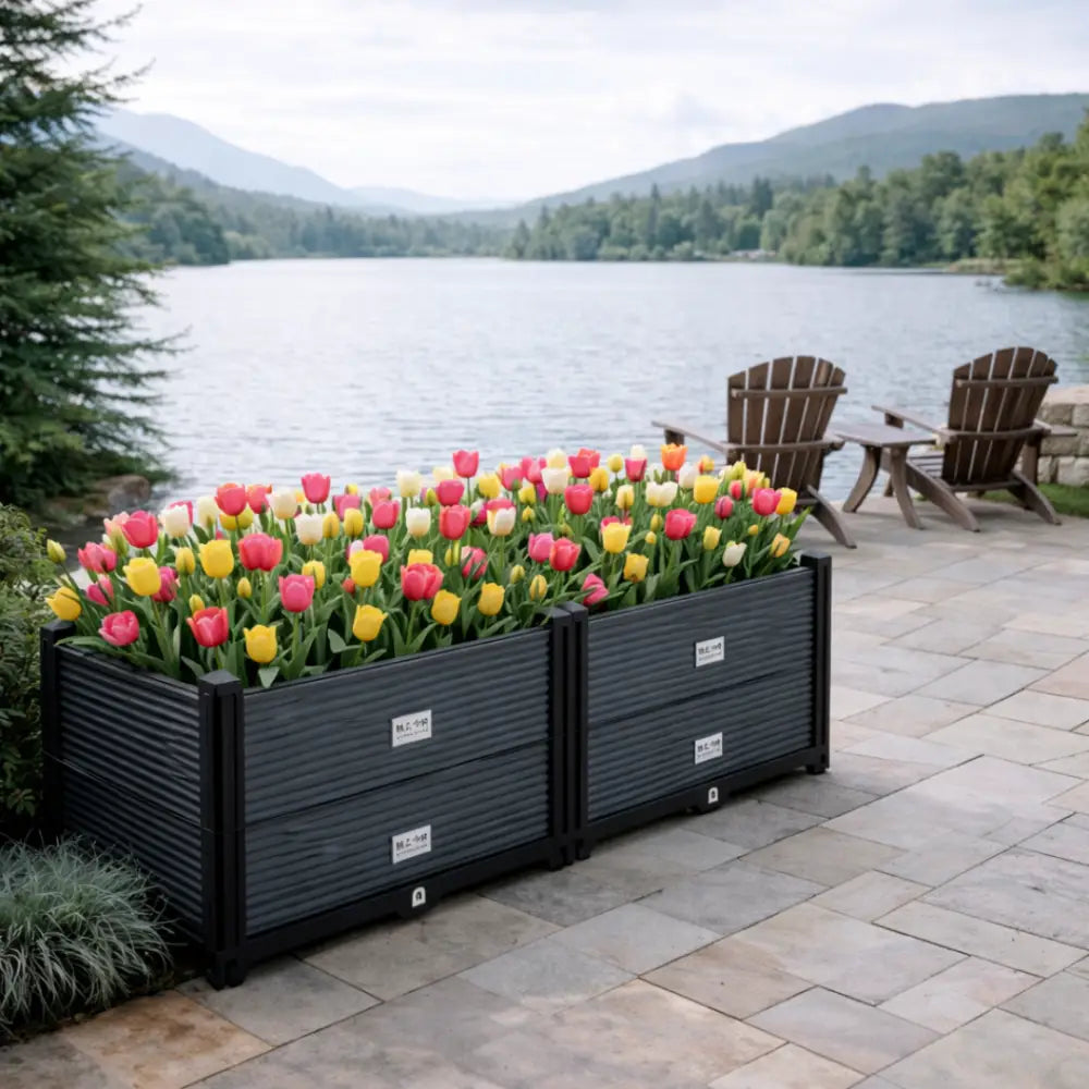 Jardinière anthracite rectangulaire