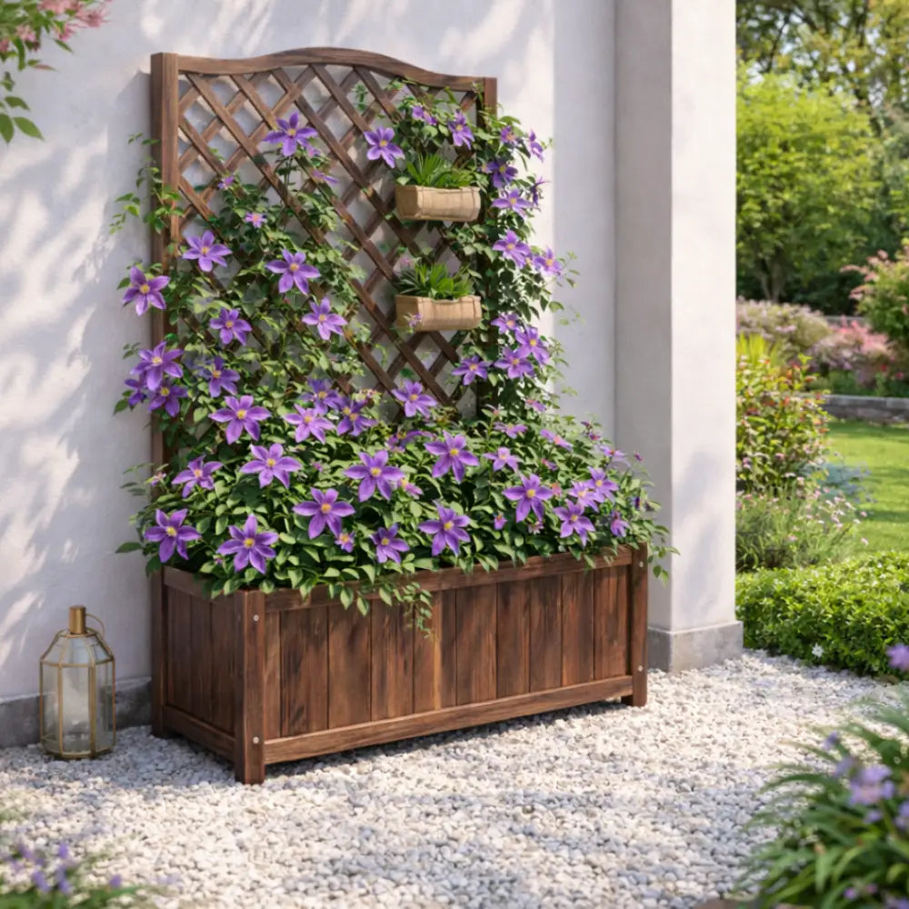 Jardinière avec treillis 150 cm