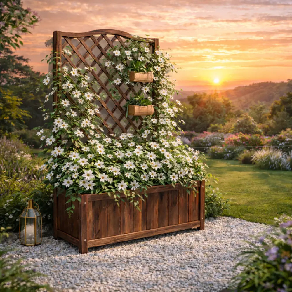 Jardinière avec treillis 150 cm
