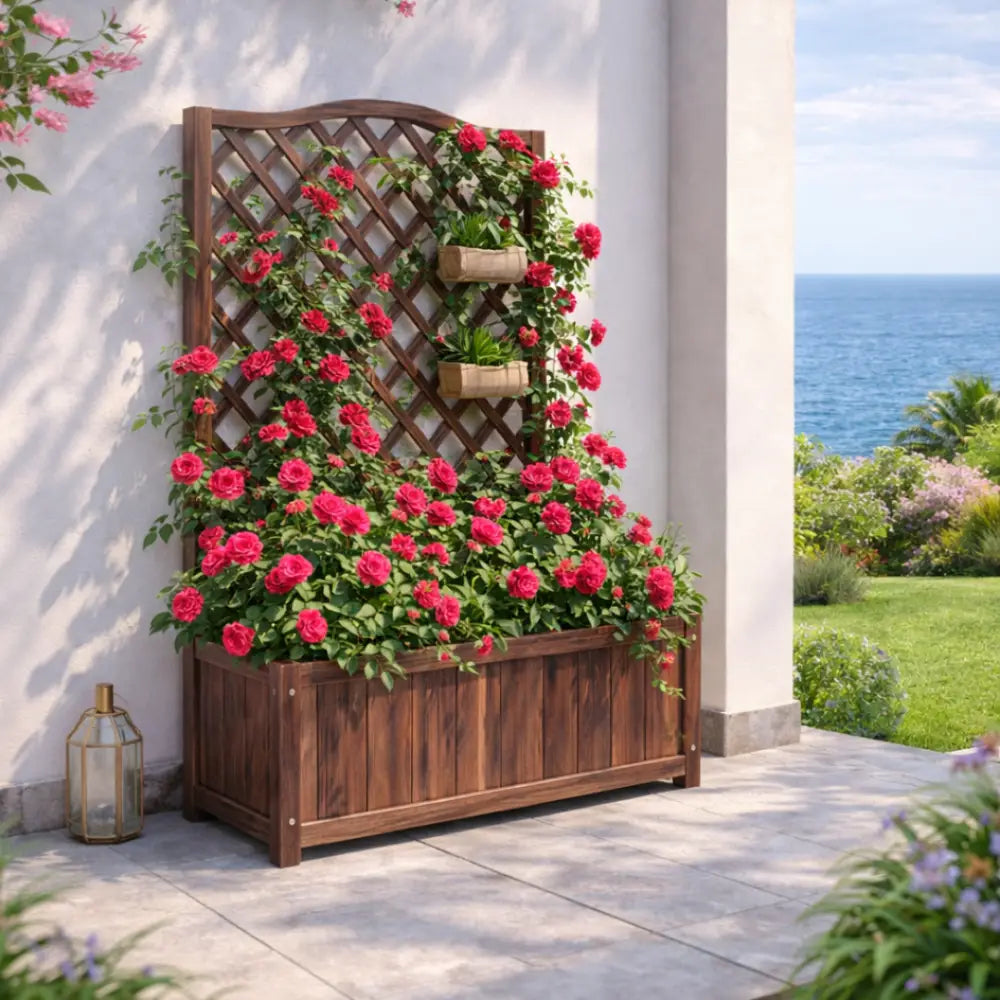 Jardinière avec treillis 150 cm