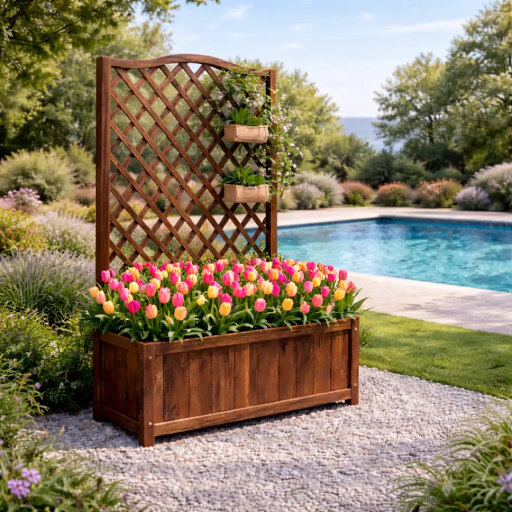 Jardinière avec treillis 150 cm