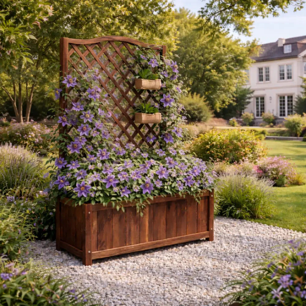 Jardinière avec treillis 150 cm