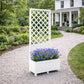 Jardinière avec treillis blanc