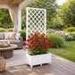 Jardinière avec treillis blanc
