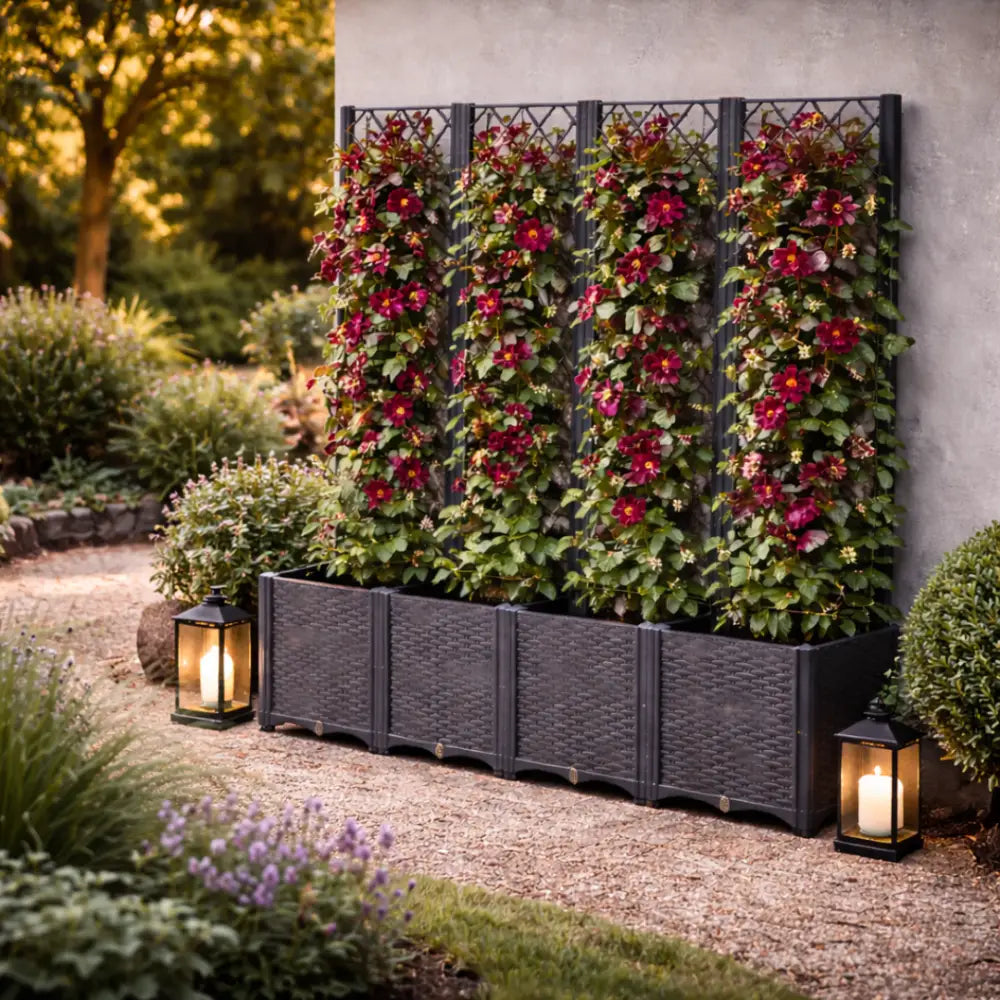 Jardinière avec treillis en plastique