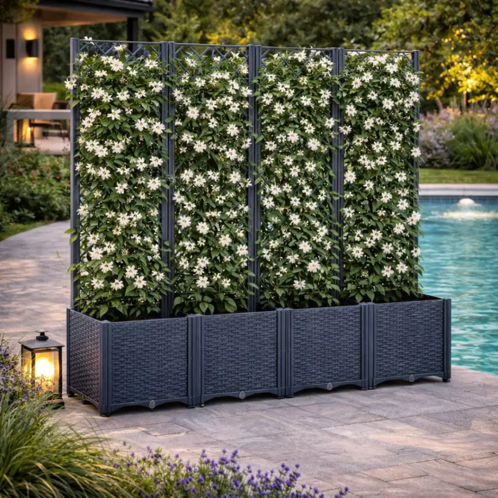 Jardinière avec treillis en plastique