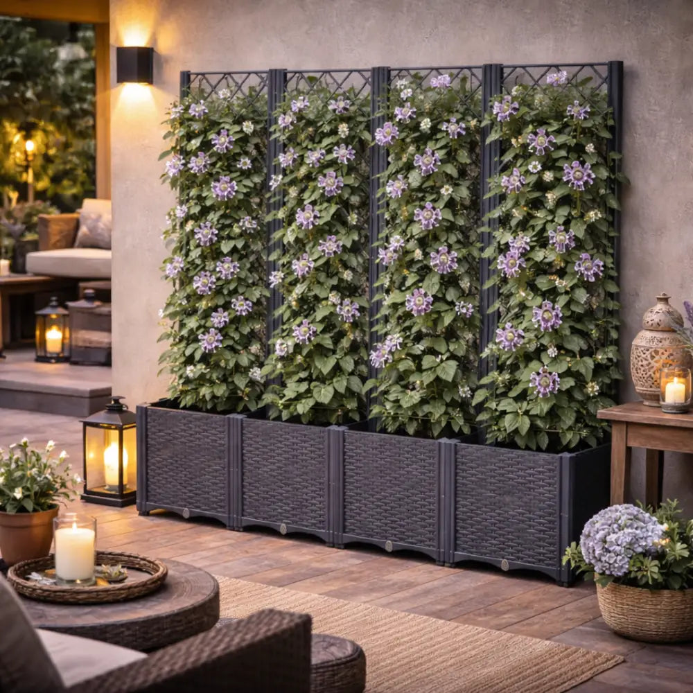 Jardinière avec treillis en plastique
