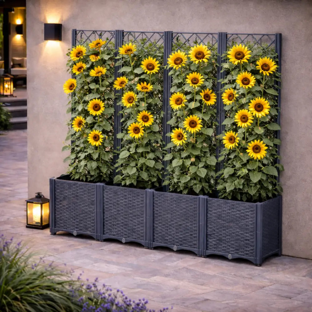 Jardinière avec treillis en plastique