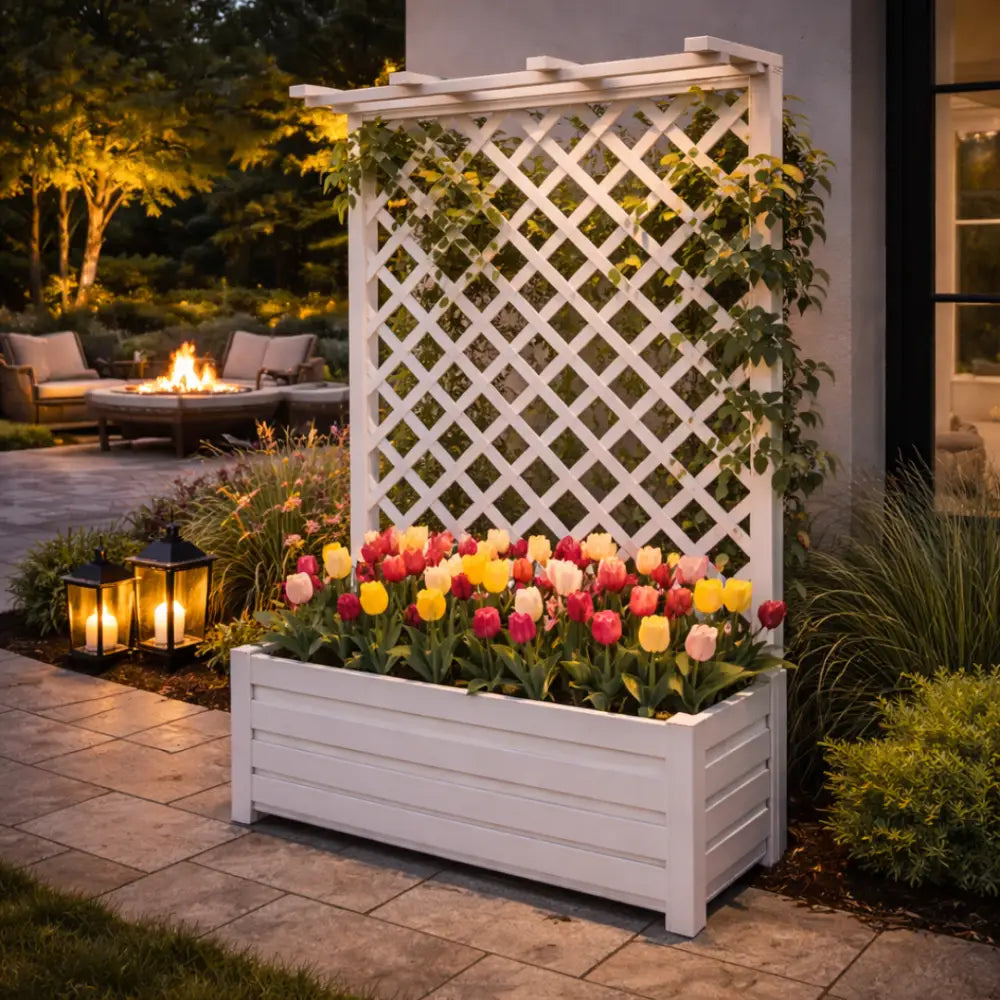 Jardinière avec treillis hauteur 180 cm