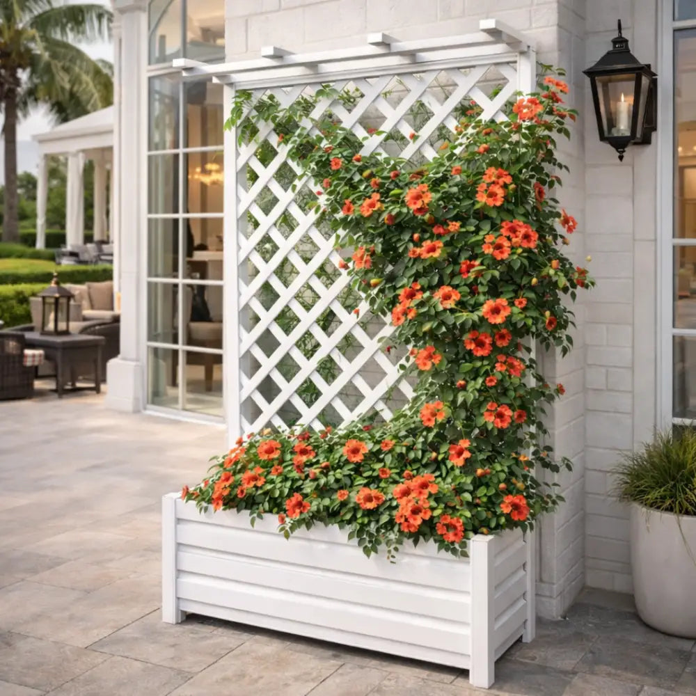 Jardinière avec treillis hauteur 180 cm