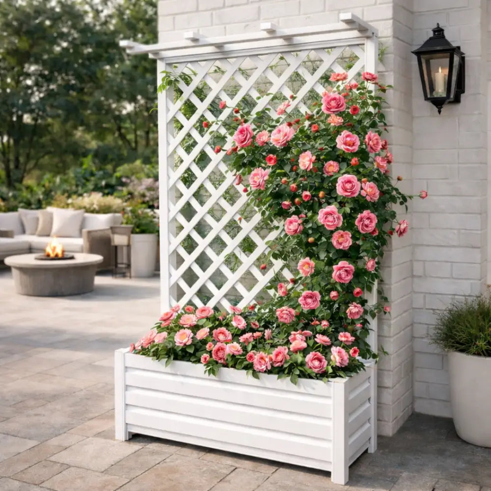 Jardinière avec treillis hauteur 180 cm