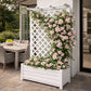 Jardinière avec treillis hauteur 180 cm - Blanc