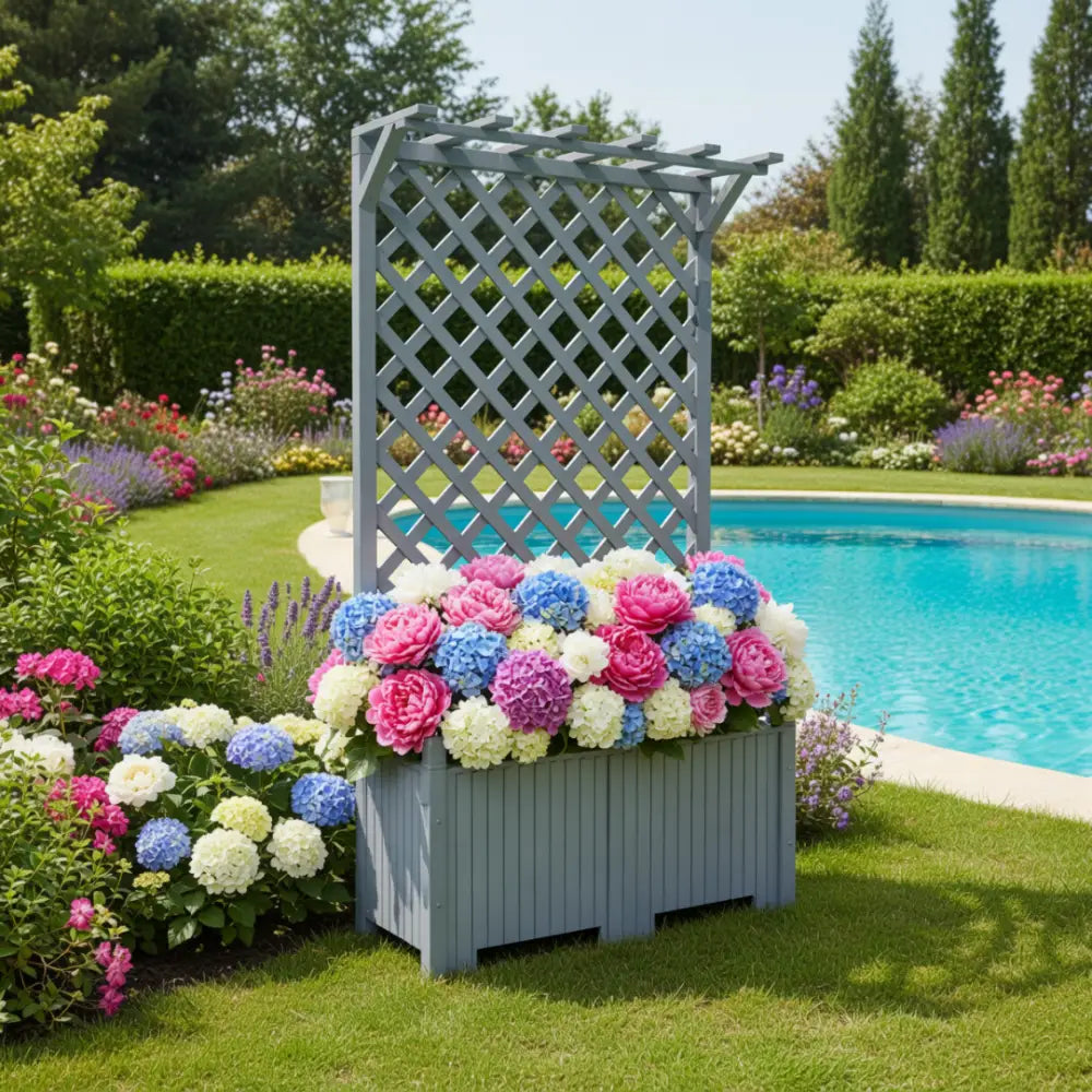 Jardinière avec treillis hauteur 200