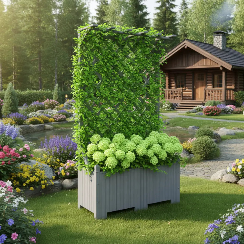 Jardinière avec treillis hauteur 200