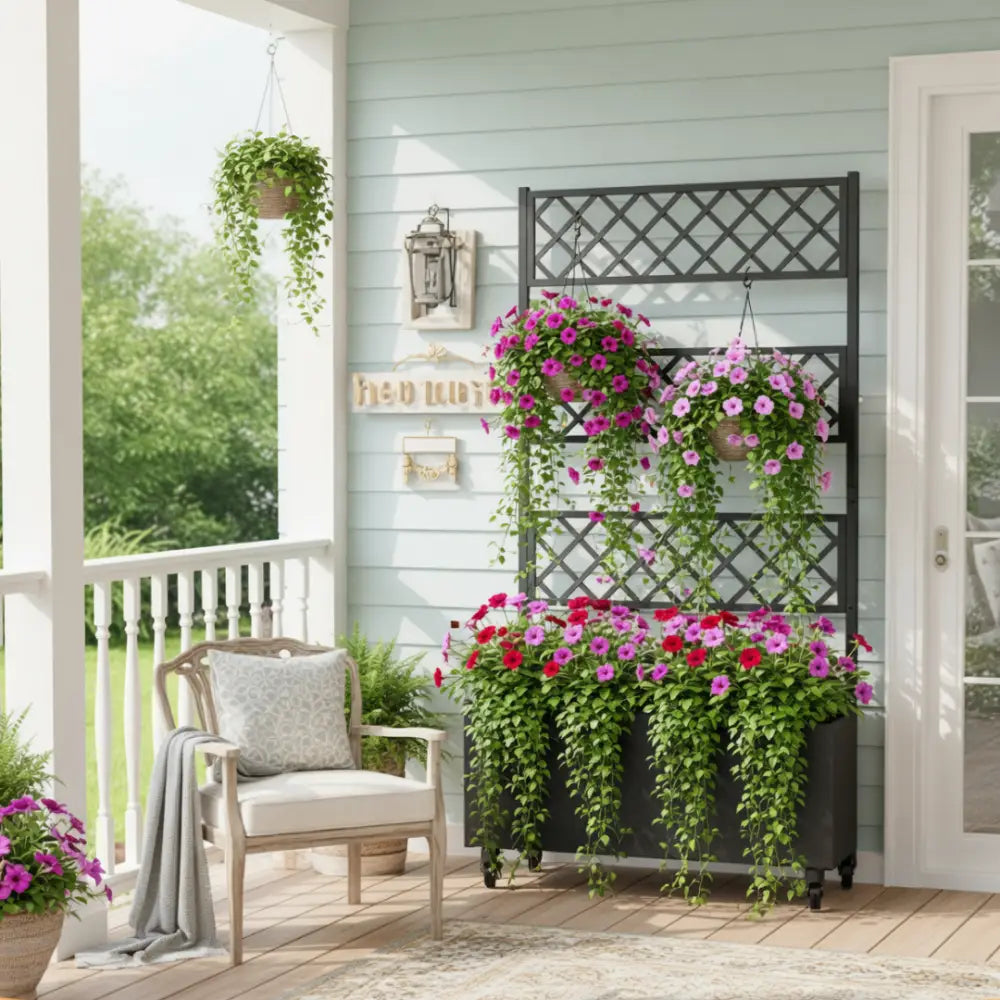 Jardinière avec treillis metal