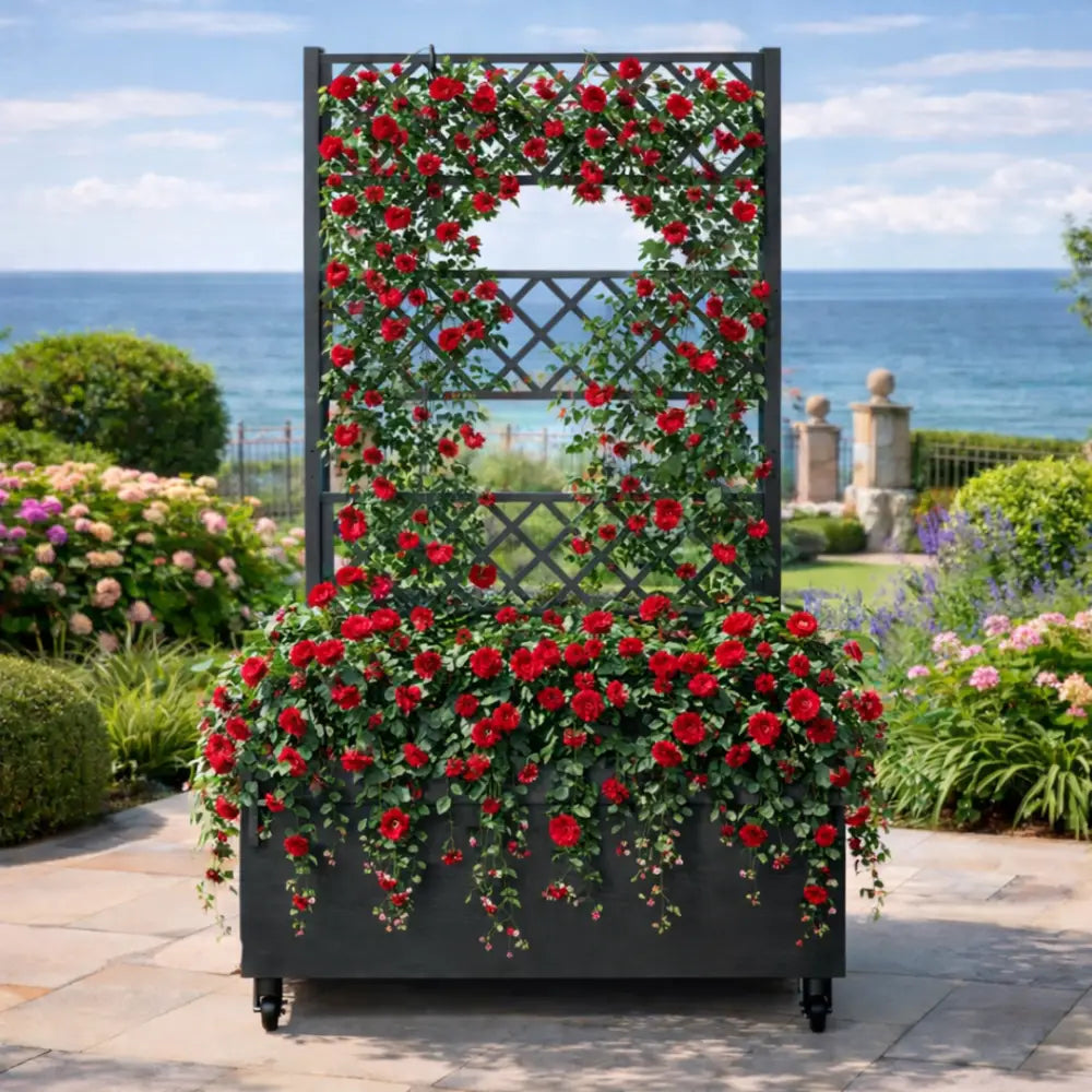 Jardinière avec treillis metal