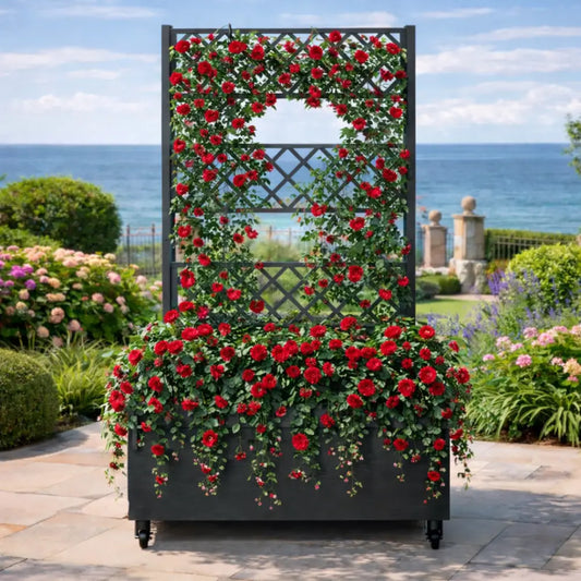 Jardinière avec treillis metal