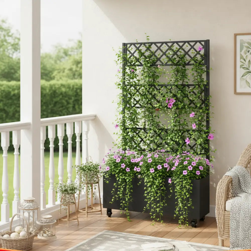 Jardinière avec treillis metal