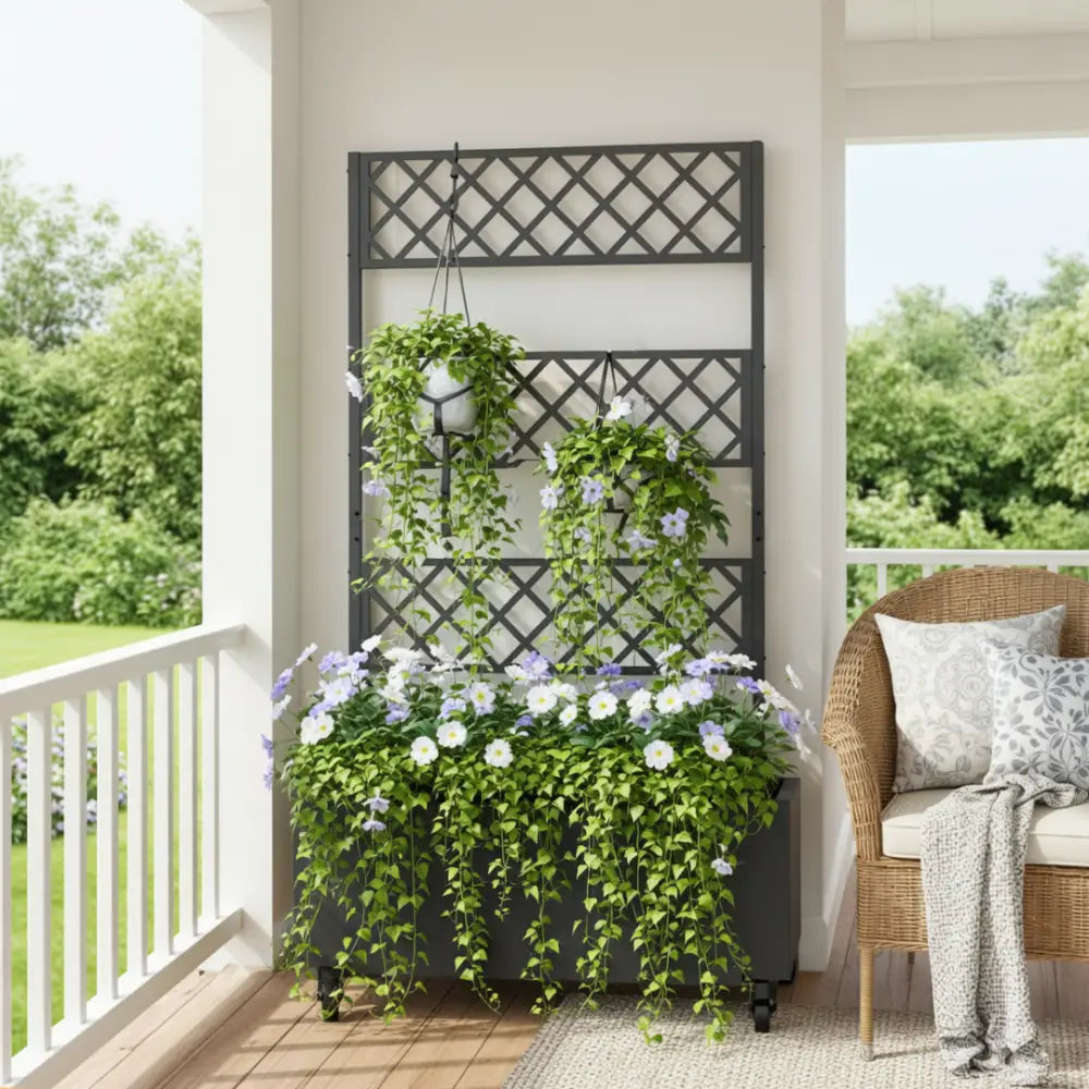 Jardinière avec treillis metal