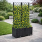 Jardinière avec treillis noir